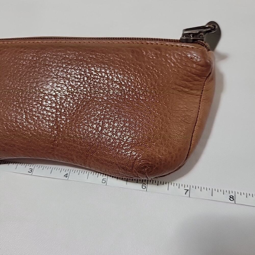 Levenger Brown Leather Waist Purse Multi Pocket Front Back Zip Belt Pouch - Picture 5 of 9